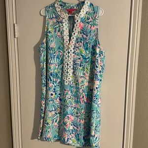 Jane Shift Dress in Blue Ibiza Cabana Cocktail